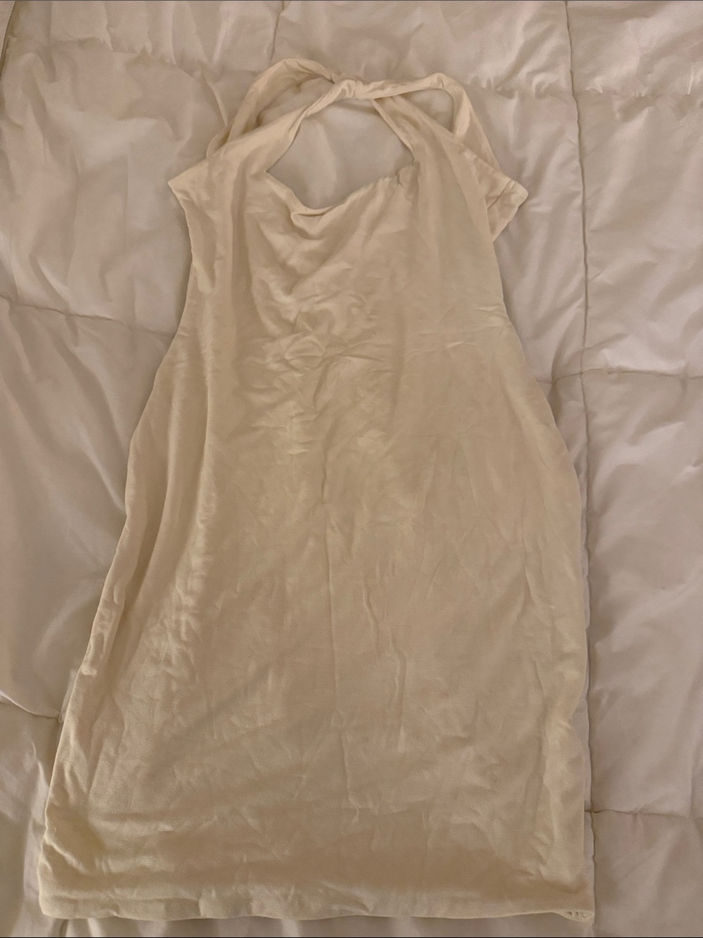 Cream Halter Neck Women's Dress